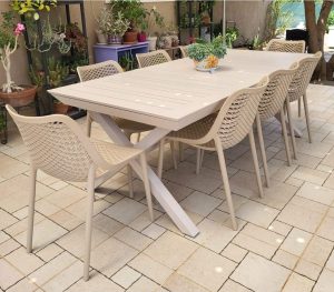 שולחן גונדולה אלומניום רגל משולשים בז'