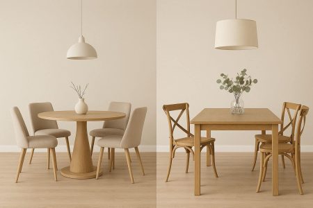 שולחן אוכל עגול או מלבני בחירה קטנה שמשנה את כל האווירה בבית