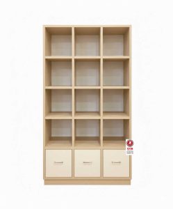 ארון כוורת משולבת מגירות מלמין