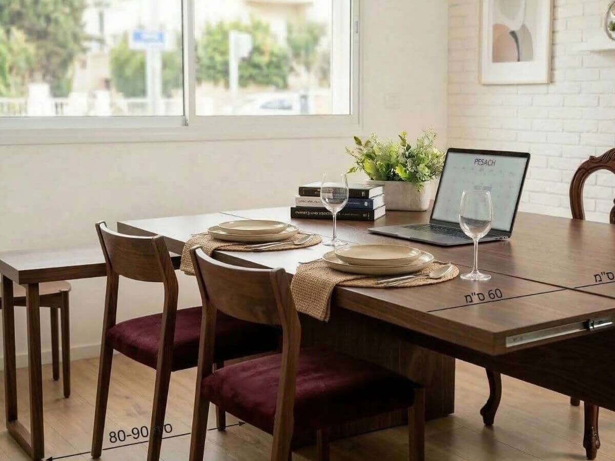 איך להתאים את גודל שולחן האוכל למספר האורחים